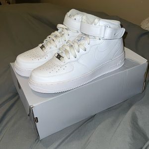 White Nike Air Force high tops